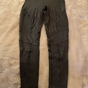 SPANX Olive green moto Leggings